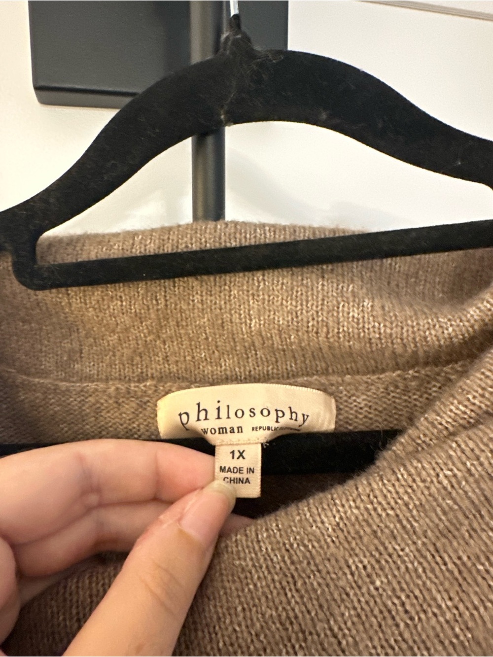 Anthropologie Brown Off-the-Shoulder Knit Sweater - Picture 3 of 4